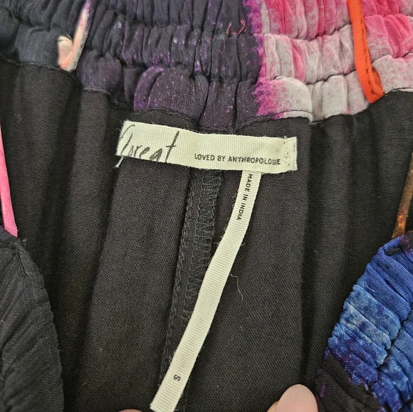 Anthropologie Floreat Off Shoulder Watercolor Sheer Lined Boho Dress S - Picture 6 of 8